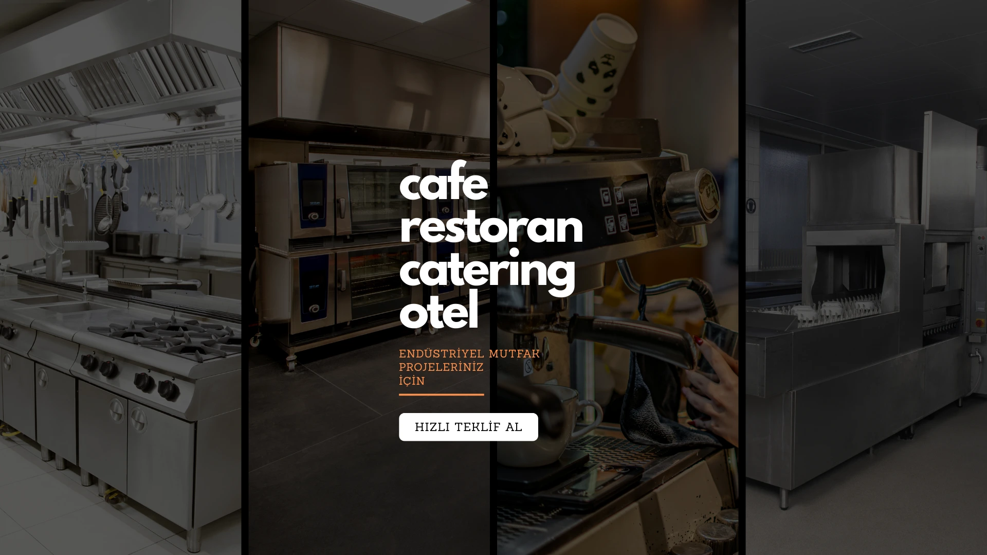 Cafe, restoran, catering ve oteller için endüstriyel mutfak ekipmanları